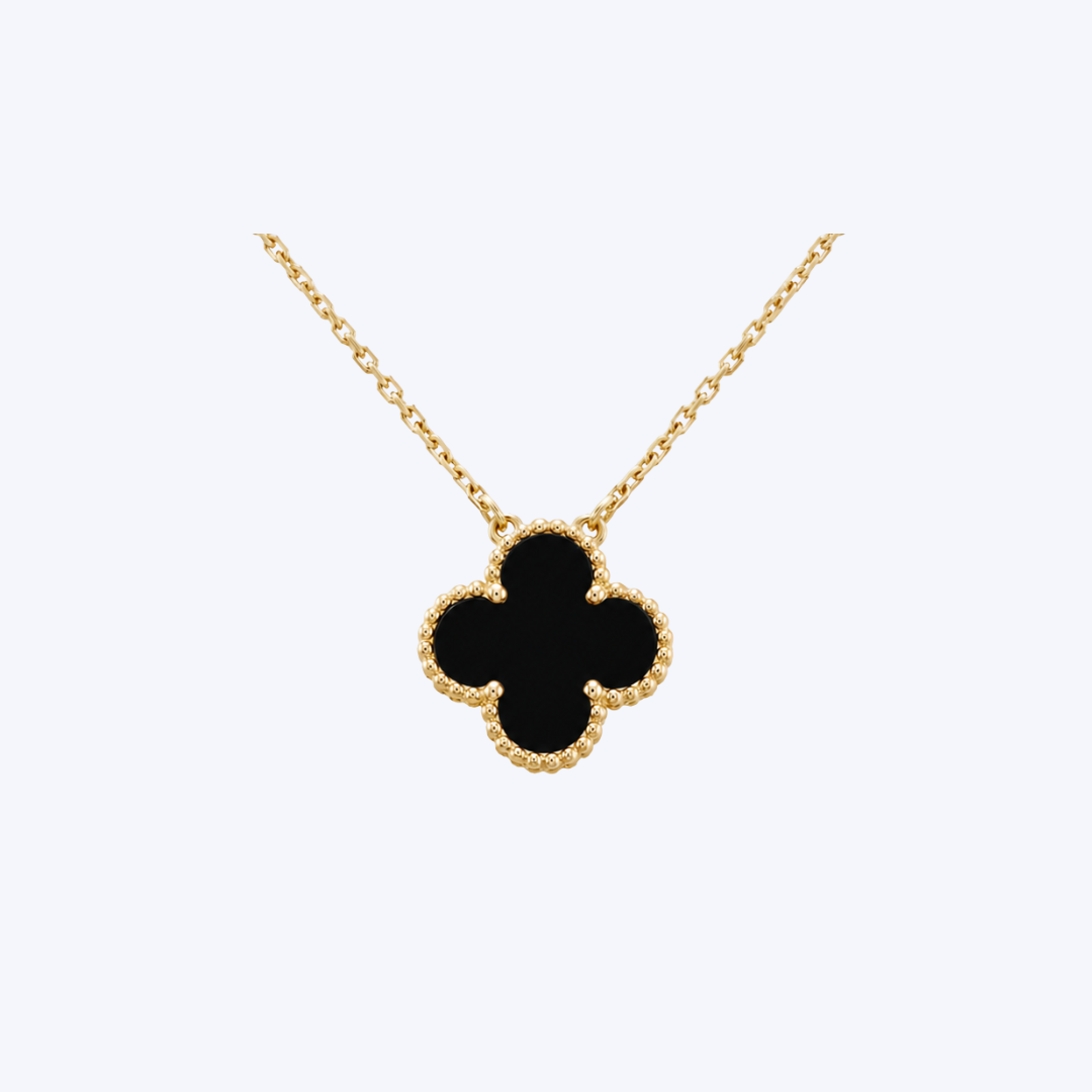 18K Yellow Gold 15mm Clover Pendant Necklace (BCO)
