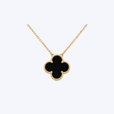 18K Yellow Gold 15mm Clover Pendant Necklace (BCO)
