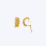 18K Yellow Gold 0.36ctw Diamond Link Huggie Earrings - 13.5gr/17mm (EST)