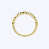 Simon G. 18K Yellow Gold Alternating 0.72ctw Emerald & 0.16ctw Diamond Bezel Band - 6