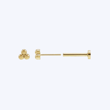 Tiny Gold Bead Press Fit Back Stud Earring