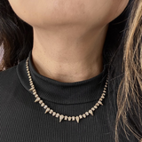 14K Yellow Gold 2.47ctw Bezel-Set Mixed Shape Diamond Tennis Necklace - 16" (WCLOUD)