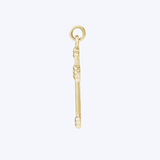 14K Yellow Gold Beaded Cross Pendant Necklace - 18" (STU)