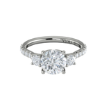 Woven Embrace Three Stone Engagement Ring