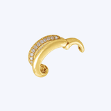 Couture Facets 14K Yellow Gold Pave Diamond Double Row Ear Cuff - 0.52ctw