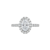 14K White Gold 0.83ct Oval-Cut Diamond with 0.58ctw Halo Engagment Ring - 4.5 (EST)