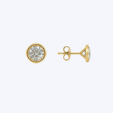 14K Yellow Gold Natural Diamond Bezel Studs - G-H/SI (T.GLK)