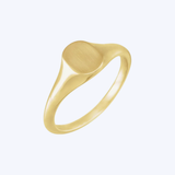 14K Yellow Gold Engravable Signet Rings (STU)