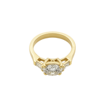 14K Yellow Gold 3.05ctw Oval Cut Lab-Grown Diamond with 1.18ctw Half Moon Side Diamonds - 6.5/GIA (HD)