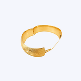 14K Yellow Gold 20.5mm Vintage Floral Engraved Hinged Bangle Bracelet - 26.9gr/6.5" (EST)