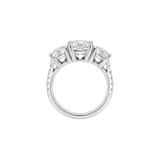Platinum 2.09 ct Lab-Grown Round Brilliant Diamond Engagement Ring with 1.48 ctw Lab-Grown Round Side Diamonds & Pavé Band – 7.5/E/VS1 (HD)