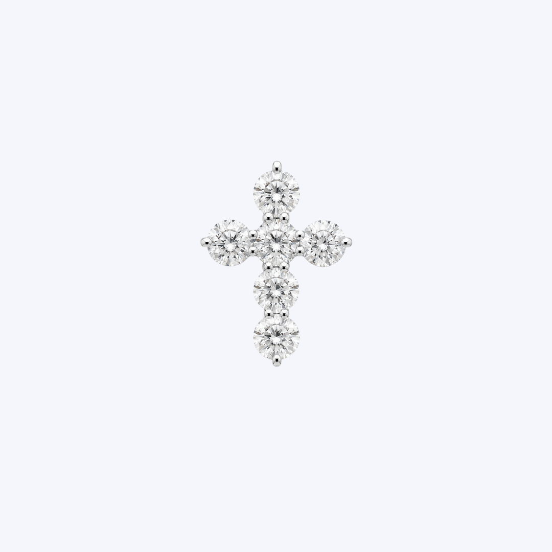 14K Yellow Gold Diamond Cross Pendant (HM)