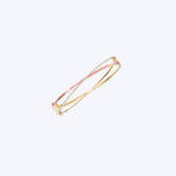 Luvente 14K Yellow Gold Criss-Cross 0.23ct3w Diamond & Pink Enamel Bracelet - 7"