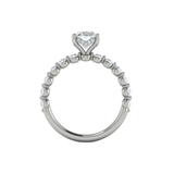 Classic Oval Engagement Ring with Floating Diamond Band