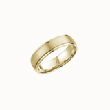 Crown 14K Yellow Gold 6mm Sandpaper Center & High Polish Sides Band