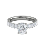 Eterna Oval Engagement Ring with Emerald Cut Band