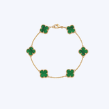 18K Yellow Gold 9mm Petite Clover Station Bracelet - 7.5" (BCO)
