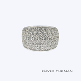 David Yurman "Pavé Collection" 925 Sterling Silver Three Sided Diamond Dome-Style Ring - 4.25ctw/11 (EST)