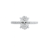 2.32ctw Oval Lab-Grown Diamond Ring Pavé Setting w/ Hidden Halo