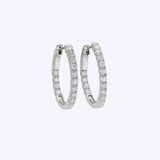 Inside/Outside Oval Diamond Hoops