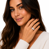 Platinum 2.09 ct Lab-Grown Round Brilliant Diamond Engagement Ring with 1.48 ctw Lab-Grown Round Side Diamonds & Pavé Band – 7.5/E/VS1 (HD)