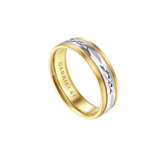 Gabriel & Co Christopher 6mm Engraved Men's Wedding Band in Satin Finish