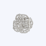 14K White Gold 36.42ctw Diamond Flower Brooch - 45mm/30.2gr (ADAIR)
