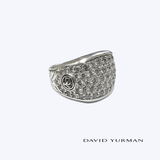 David Yurman "Pavé Collection" 925 Sterling Silver Three Sided Diamond Dome-Style Ring - 4.25ctw/11 (EST)