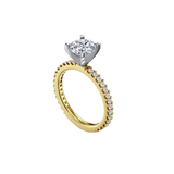 Gabriel & Co Bridal Collection Round Brilliant Cut Setting with Diamond Accent Engagement Ring