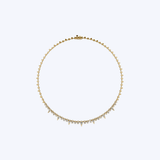 14K Yellow Gold 2.47ctw Bezel-Set Mixed Shape Diamond Tennis Necklace - 16" (WCLOUD)