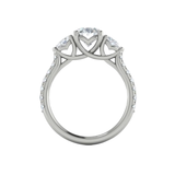 Graceful Trio Three Stone Engagement Ring