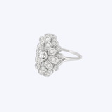 14K White Gold Vintage-Inspired 0.40ctw Diamond Rosette Ring - 6.5/5.31gr (EST)