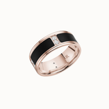 Crown 8mm Sandpaper Center with Black Enamel and Diamond Accents Band