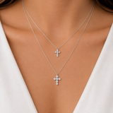 14K Yellow Gold Diamond Cross Pendant (HM)