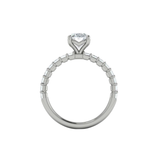 Eterna Oval Engagement Ring with Emerald Cut Band