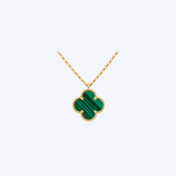 18K Yellow Gold 9mm Petite Clover Pendant Necklace (BCO)