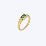 14K Yellow Gold Bezel 0.73ctw Emerald-Cut Emerald Ring - 7/3.06gr (WCLOUD)