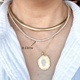 14K Yellow Gold 8.13ctw Diamond Tennis Necklace - 18" (VSM)