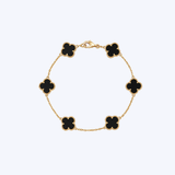 18K Yellow Gold 9mm Petite Clover Station Bracelet - 7.5" (BCO)