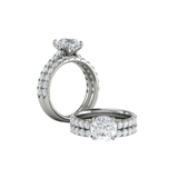 Timeless Cathedral Engagement Ring with Hidden Halo