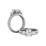 Graceful Trio Three Stone Engagement Ring