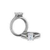 Matching Band for Solitaire Emerald Cut Engagement Ring