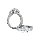 Woven Embrace Three Stone Engagement Ring