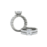 Bezeled Emerald Cut Engagement Ring