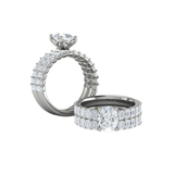 Matching Band for Eterna Oval Engagement Ring with Emerald Cut Band