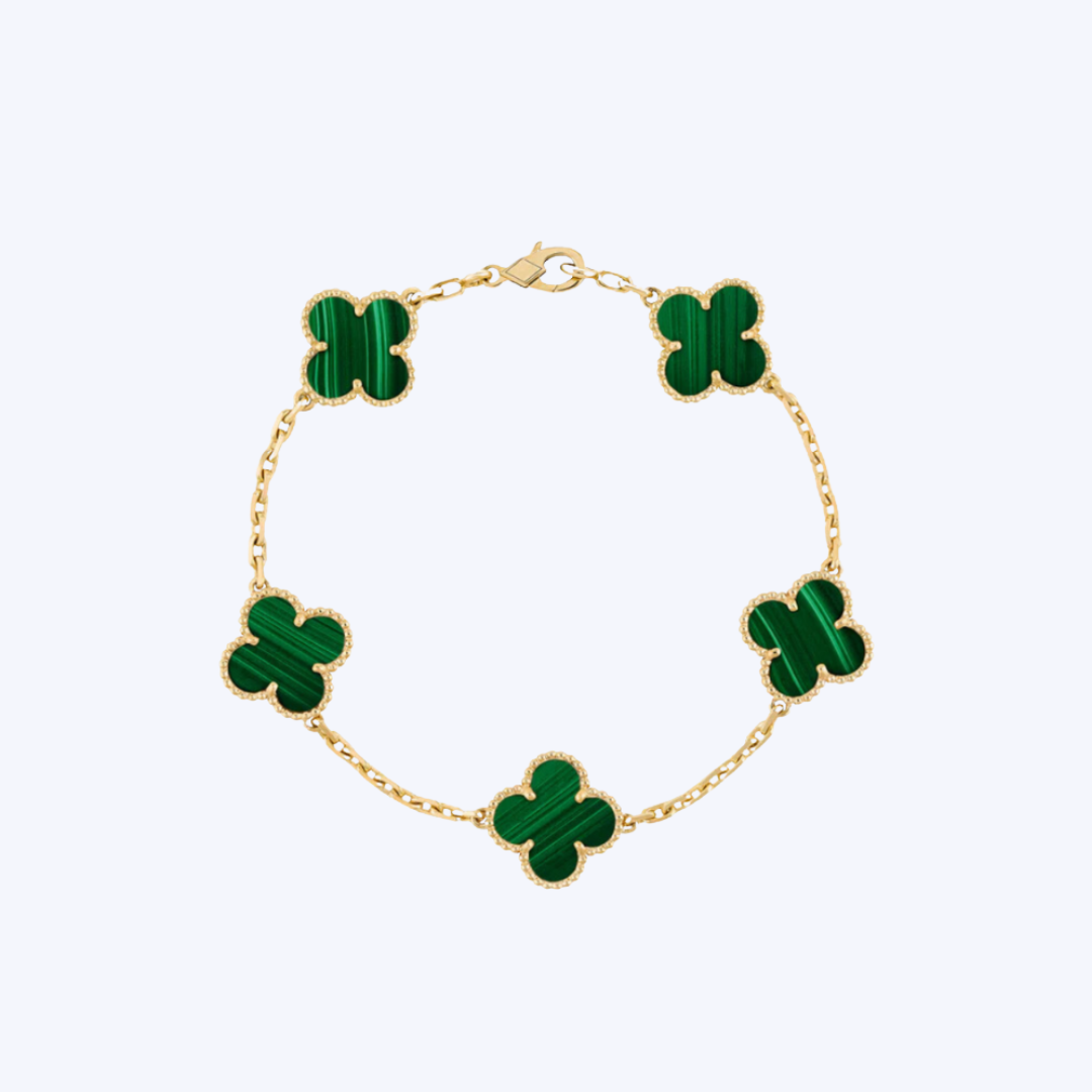 18K Yellow Gold 15mm Clover Station Bracelet (BCO)