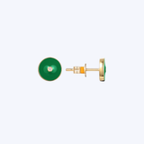 Luvente 14K Yellow Gold Round Enamel & 0.02ctw Diamond Studs