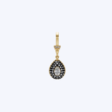 14K Yellow Gold Black Rhodium 0.62ctw Pear Diamond Pave Charm - 28mm/1.5gr (WCLOUD)