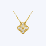 18K Yellow Gold 15mm Clover Pendant Necklace (BCO)