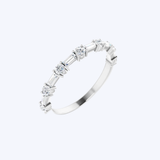 14K Yellow Gold Alternating Baguette & Round Lab-Grown Diamond Semi-Eternity Band - 0.75ctw/7 (STU)